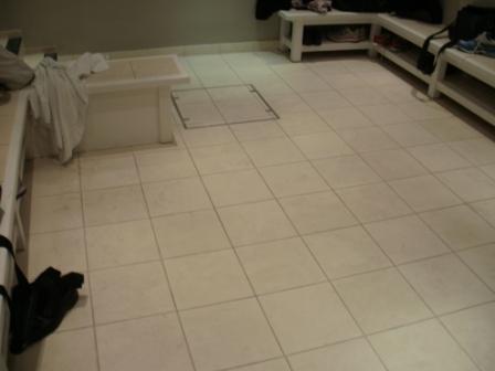 Limestone Changing Room Floor at a Gym in London